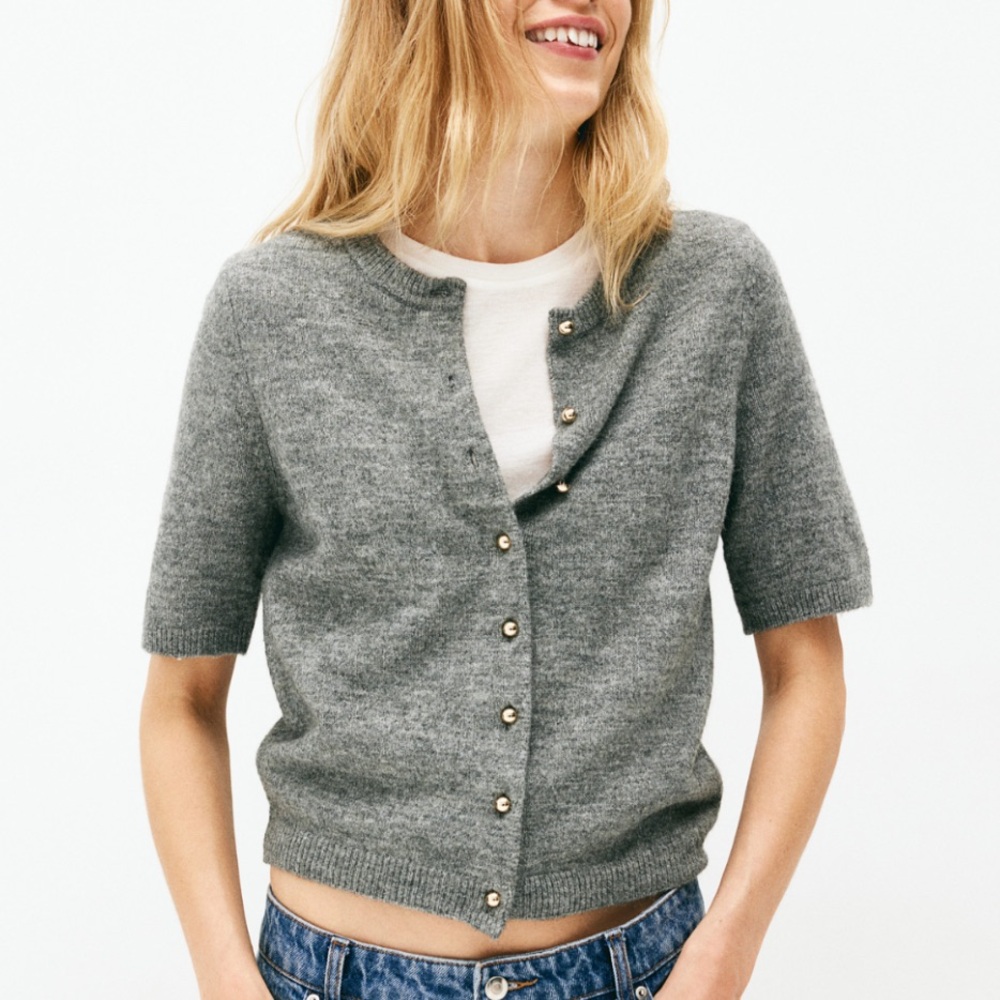 H&M Short Sleeve Cardigan Sweater